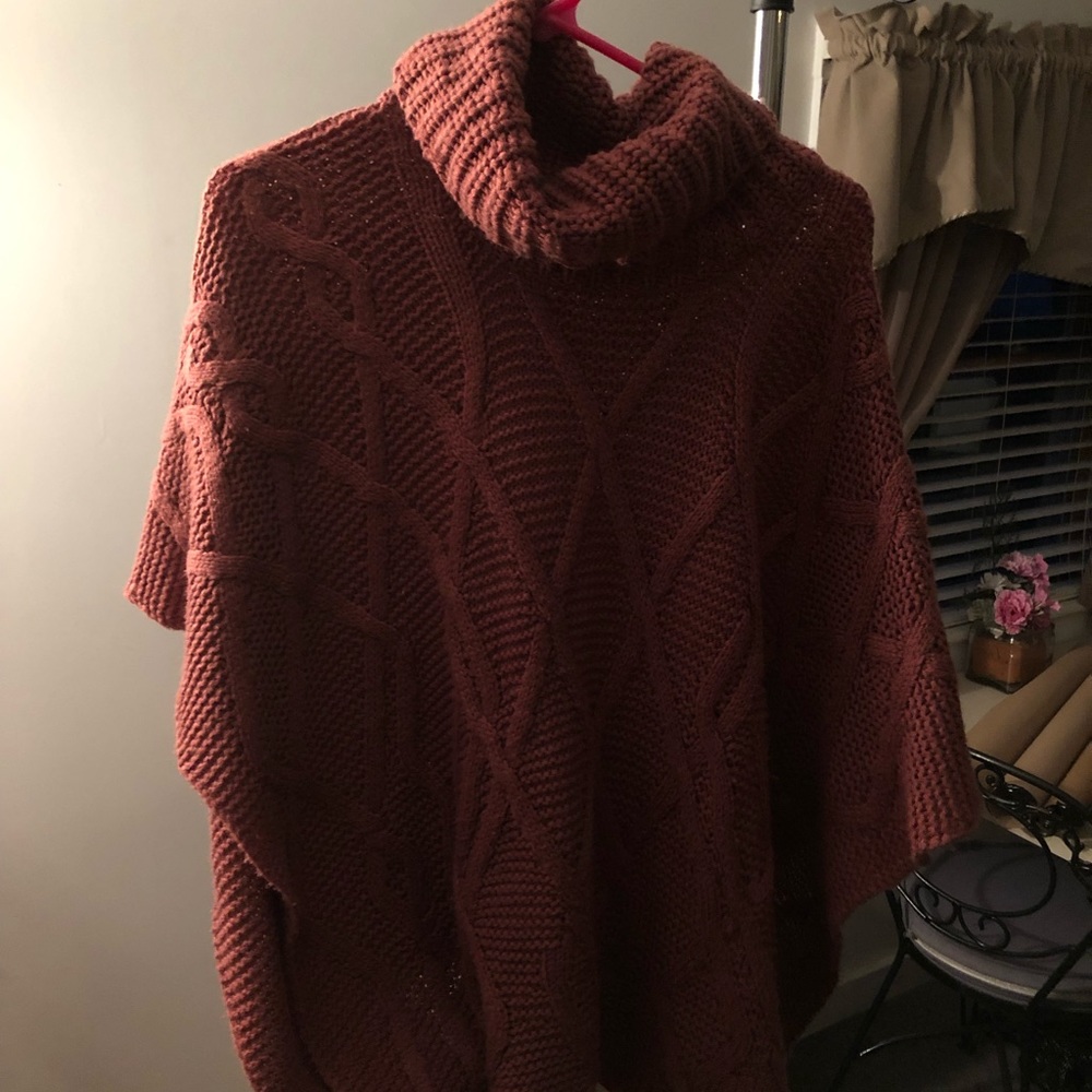 Burgundy Poncho